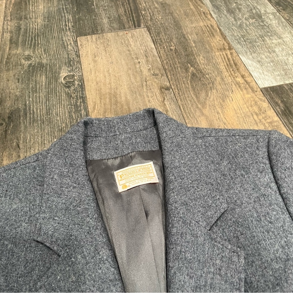 Vintage Pendleton 100% Virgin Wool Gray Blazer Jacket Women Sz 14 - Picture 6 of 9
